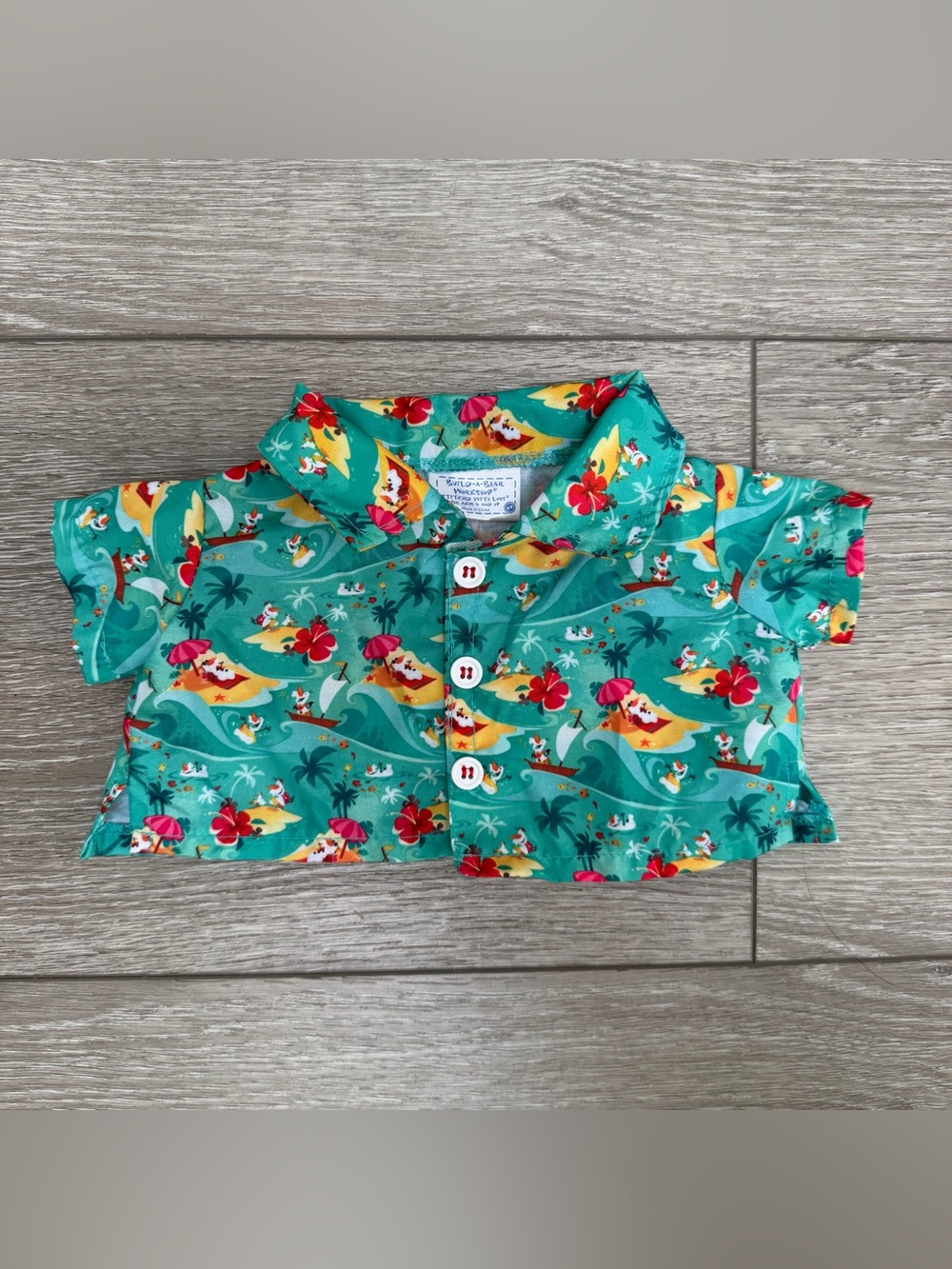 BUILD A BEAR DISNEY FROZEN OLAF HAWAIIAN SHIRT BABW